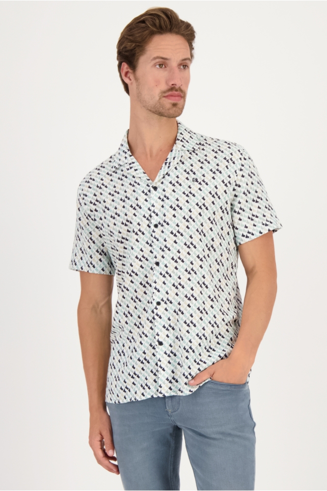 OVERHEMD KORTE MOUW MET OPEN KRAAG 334545 599 sea green
